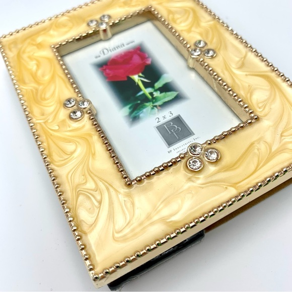 2 x 3 Picture Frame Gold Marbelized & Gem Rhinestones Vintage Photo Frame (NWT) - Picture 11 of 16